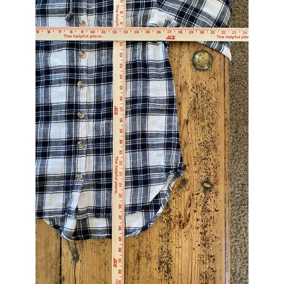 SO Womens Black Plaid Button-Up Hoodie Shirt Small 100% cotton‎ long sleeve - Picture 5 of 7